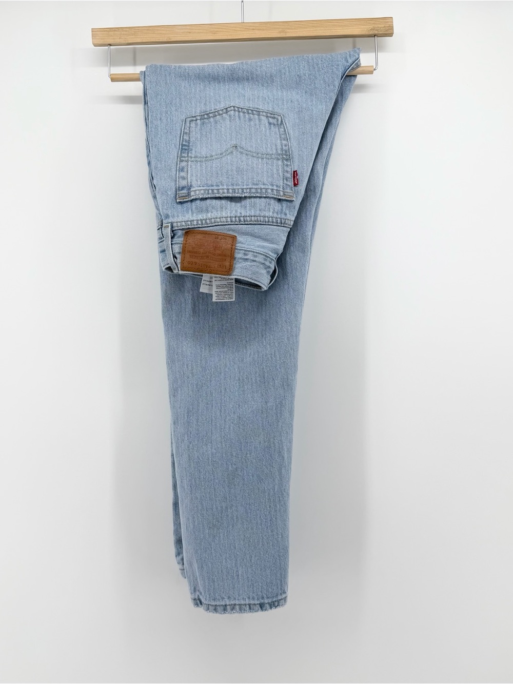 Levis 501 81 Womens 27x31 Pinstripe Jeans Railroad Stripe High Rise Straight Leg